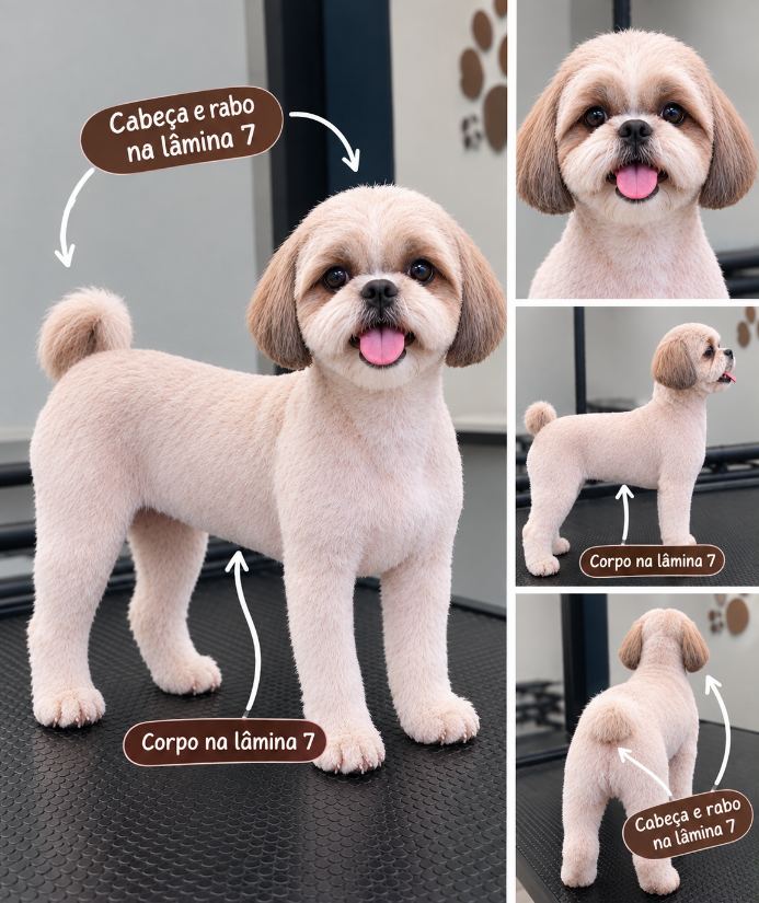 Cão com tosa na lâmina 7 por igual